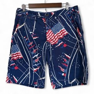 Polo Ralph Lauren Relaxed Fit Men’s Shorts With American Flag Navy Size 33
